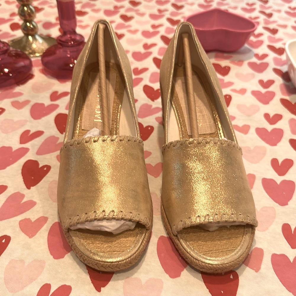 Gold Espadrille Palmer Wedge Sandals